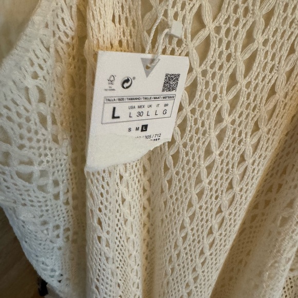 NEW ZARA Crocheted Halter Dress L - Picture 9 of 10